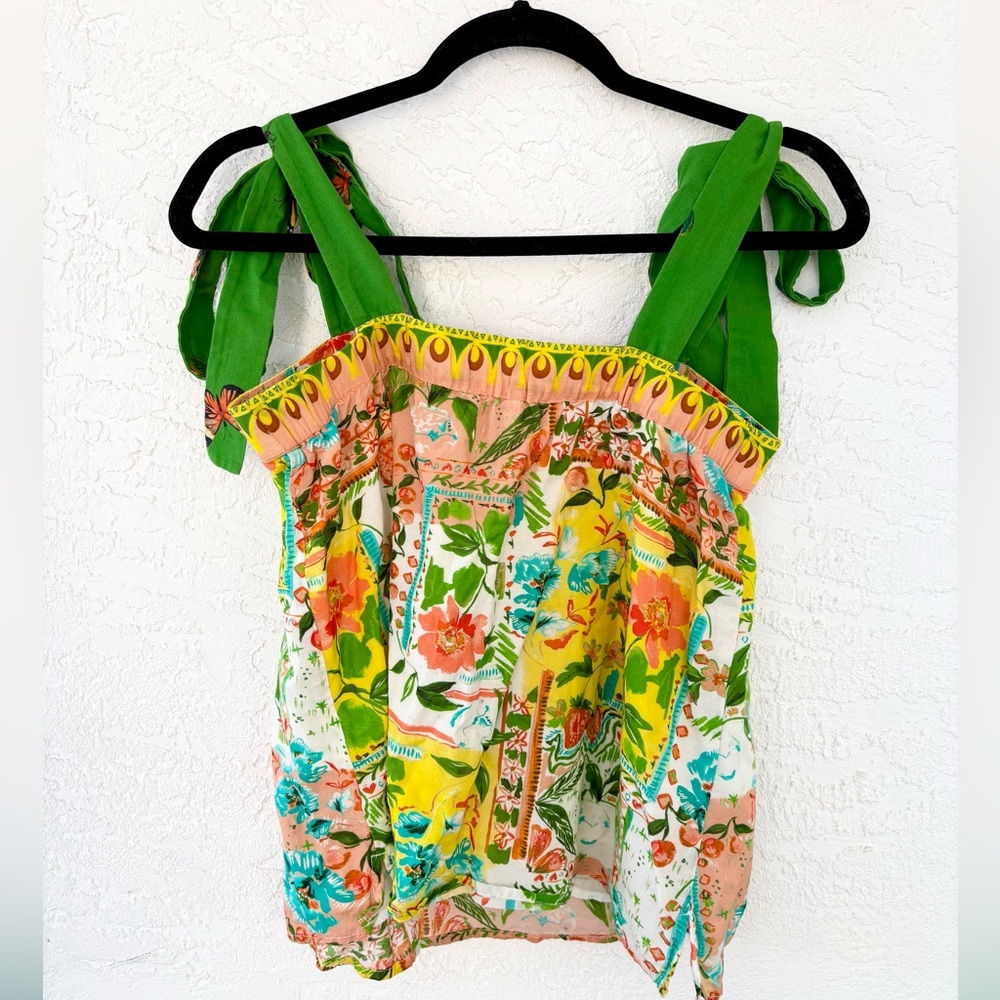 Anna Cate Luna Blouse Cottagecore Floral Fruit Patchwork Tank Top Small - Picture 3 of 8